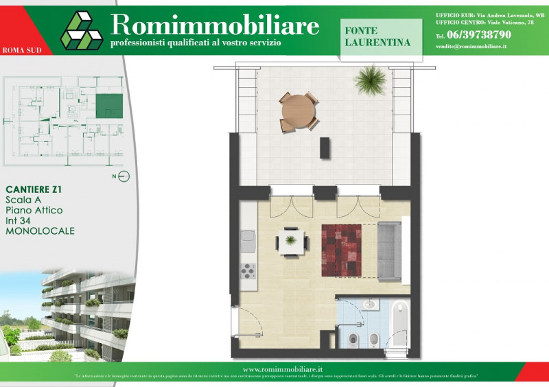 Monolocale - Garconier ROMA vendita  Castel di Leva Viale Leonida Tonelli Romimmobiliare Srl